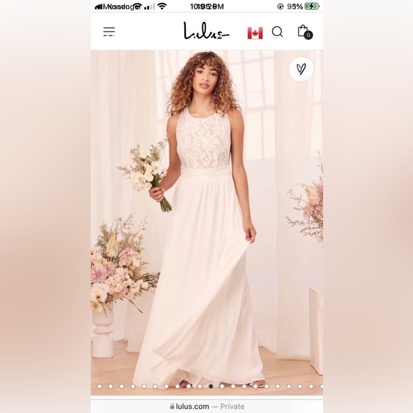New white lulu long dress size L, very good quality - Picture 3 of 7